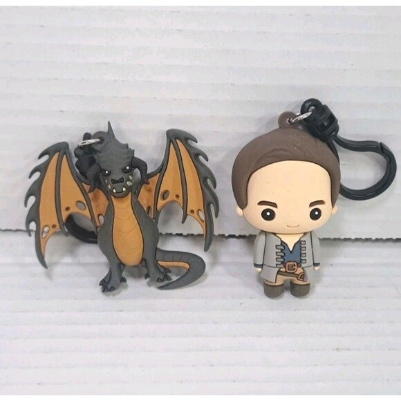 Dungeons & Dragons Honor Among Thieves Foam Bag Clip Keychain Dragon & Edgin - Picture 1 of 2